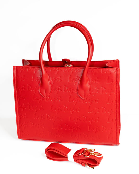 Monogram Tote Bag Red